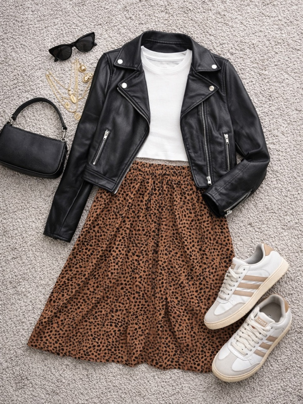 Leopard Print A-Line Skirt
